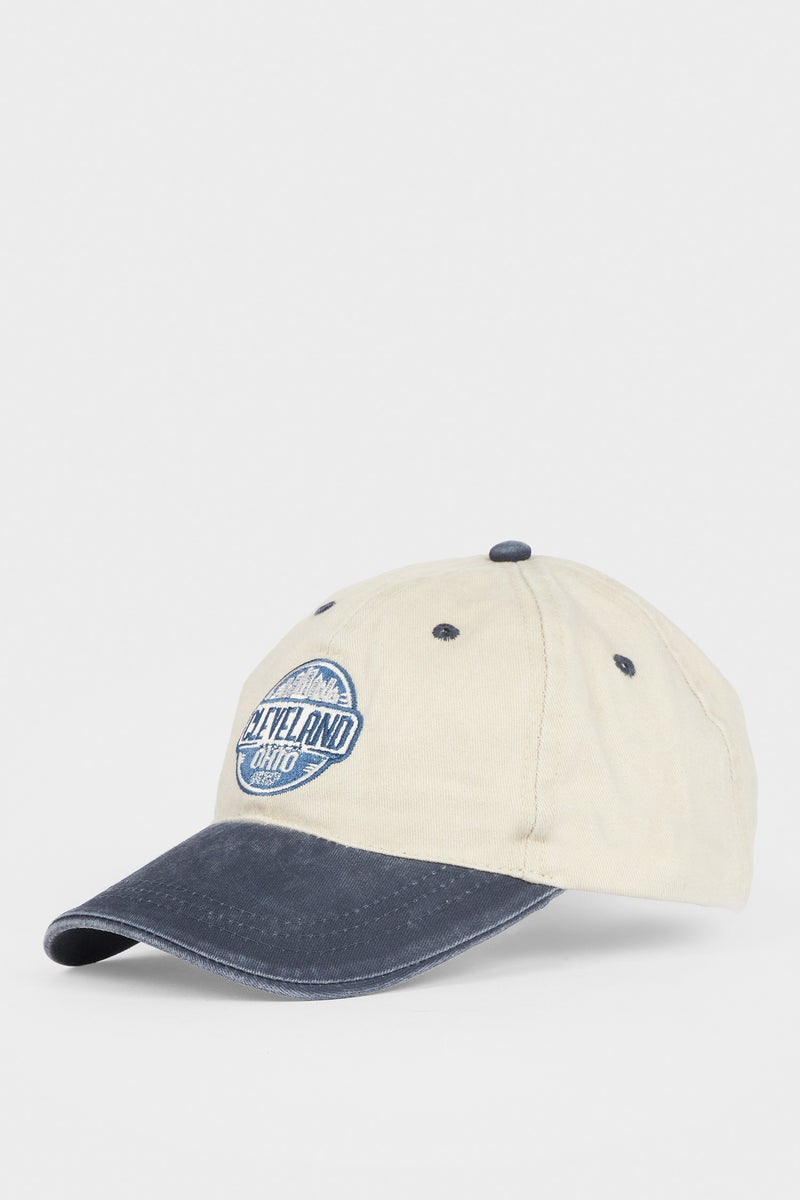 DeFacto Blue Man Man Embroidered Cotton Cap Casual - Image 1